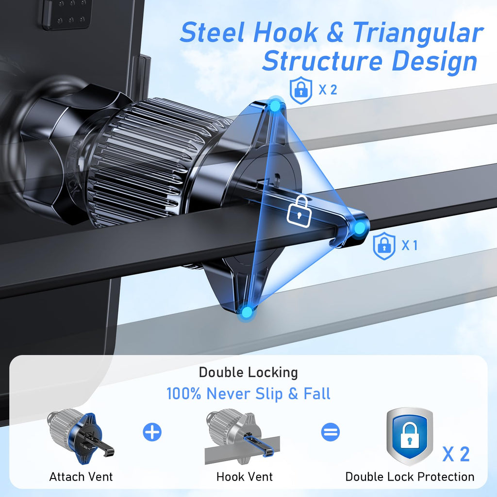 Blukar Handyhalterung Auto, Handyhalter für Autos Lüftung mit Upgraded Stabilere Version & EIN-Knopf-Release, 360° Drehbar KFZ Autohalterung für iPhone, Galaxy und Andere Android Smartphone
