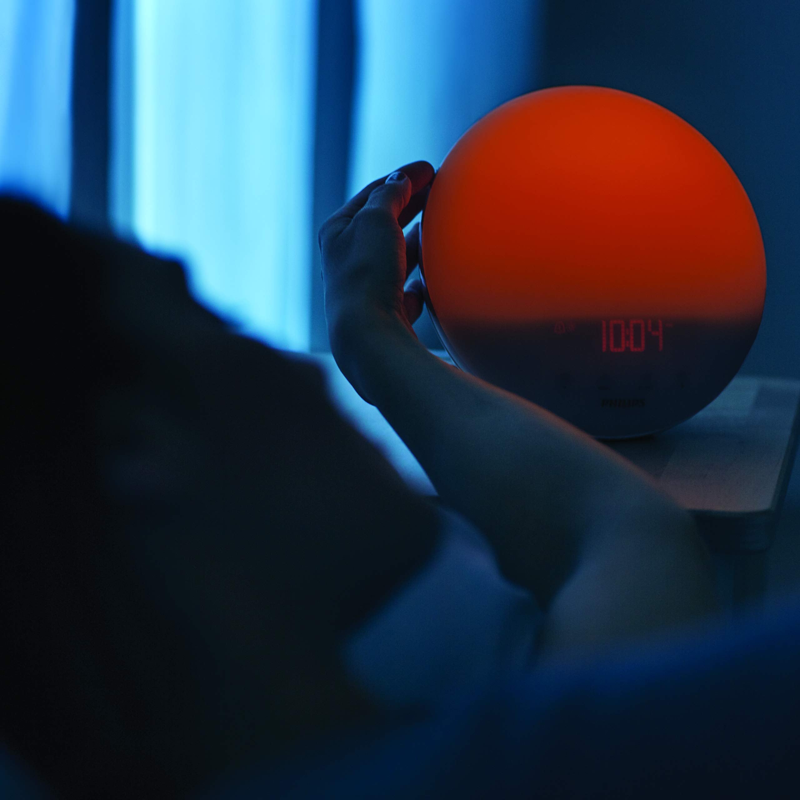 Philips SmartSleep Wake-Up Lichtwecker, Farbige Sonnenaufgang- und Sonnenuntergangssimulation, 5 Naturgeräusche, FM Radio & Leselampe, Tap Snooze - HF3519/20