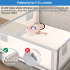 YIKANWEN Bettgitter, 200cm Bettschutzgitter für Kinder ab 0-10 Jahren, einziehbare Kinderbettgitter Babybettgitter,passend für Kinderbetten, Elternbetten und Alle Massivholzbetten（Nur 1 Stück）