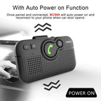 Bluetooth Freisprecheinrichtung für Auto mit Clip, 3W Lautsprecher Freisprechanlage integriertes Mikrofon Automatische Wiederverbindung Siri und G-oogle Assistant Kompatibilität Dual-Telefon Support