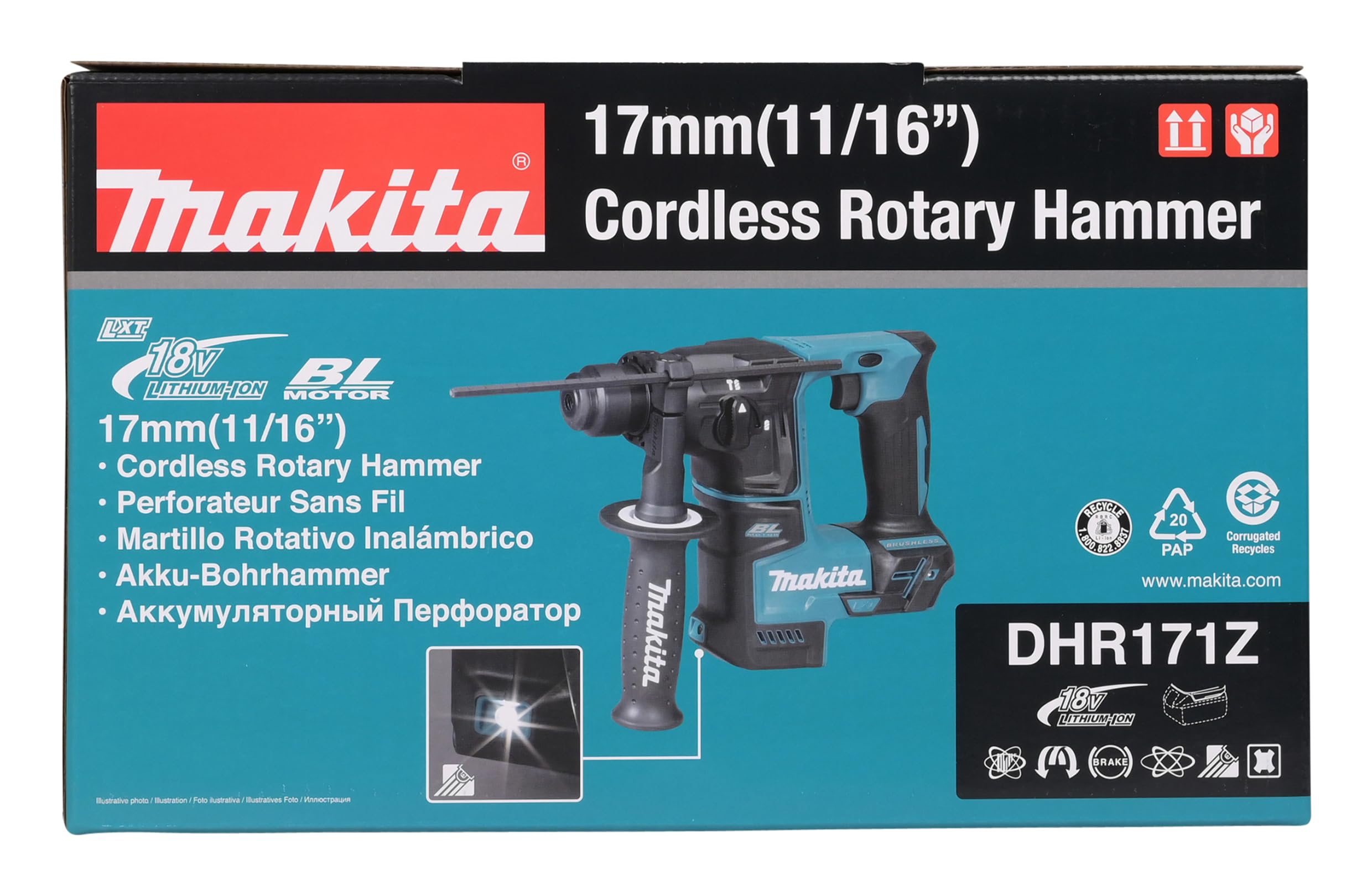 Makita DHR171Z Akku-Bohrhammer SDS-PLUS 18V (ohne Akku, ohne Ladegerät)
