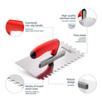 COMENSAL Fliesenwaschset - 15-teiliges Fliesenleger Waschset XL - 24L - Profi Fliesen Waschset - mit Räder - Rollenaufsatz - Gitter - Glättekelle - Hydroschwamm - Reibebrett - Made in EU
