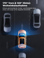 Topabol Dashcam Auto, 4K + 1080P Dashcam Auto Vorne Hinten, WiFi Dash Cam mit 64GB SD Karte, Dual Auto Kamera mit Nachtsicht, 170° Weitwinkel WDR, G-Sensor, Loop-Aufnahme, APP Steuerung, Max 256GB