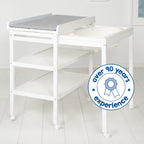 roba Bade Wickel Kombination + Wickelauflage Style grau - Mobiler Kombi Wickeltisch mit integrierter Badewanne - mit ausziehbarer Wickelfläche - Holz weiß