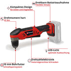 Einhell Akku-Winkelbohrmaschine TE-AD 18 Li-Solo Power X-Change (18 V, 45 Nm, 10 mm Schnellspannbohrfutter, LED-Licht, drehbare Batterieaufnahme, ohne Akku)