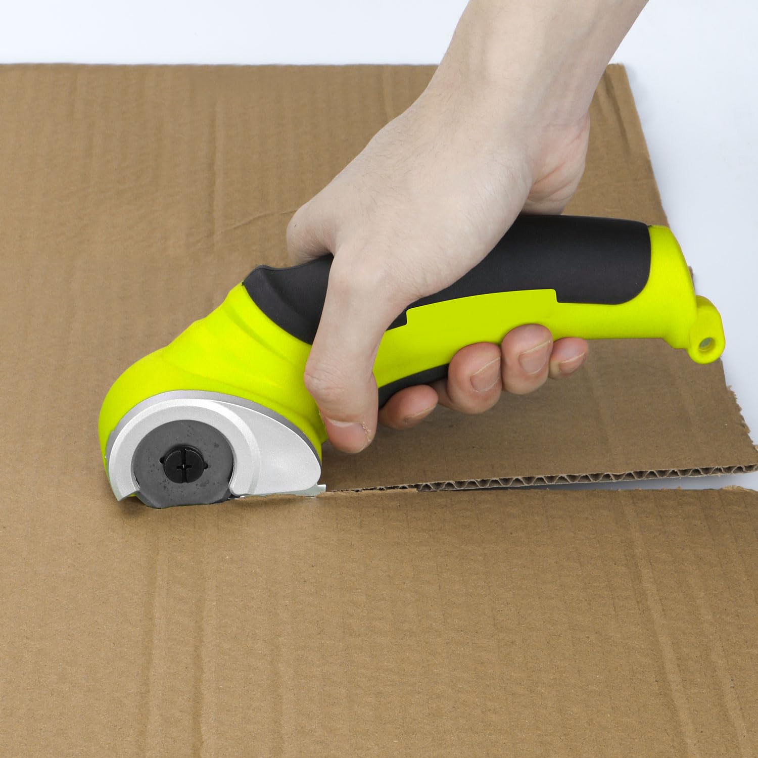Elektrische Schere Mit Werkzeugkasten, Kartonschneider, Kabellose Rollschneider, 4.2V/2.0Ah Akku Schere, Universalschneider, Wiederaufladbarer Leistungsstarker Akkuschere für Stoff Teppich Leder Filz