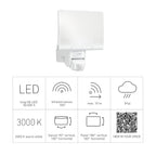 Steinel LED-Strahler XLED Home 2 S weiß, Flutlicht, voll schwenkbar, 13,7 W, 180° Mit Bewegungsmelder, 10 m Reichweite, 1550 lm