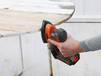 BLACK+DECKER Akku-Dreieckschleifer Mouse (18V, 1.5 Ah, inkl. 400mA Ladegerät, Fingerschleifer-Aufsatz, 3x Schleifgitter, 2x Fingerschleifgitter, Staubfangbehälter, in Werkzeugtasche) BDCDS18-QW