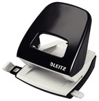Leitz Büro Heftgerät und Locher-Set, Für 30 Blatt, Ergonomische Design, Schwarz, NeXXt-Serie, 50950095