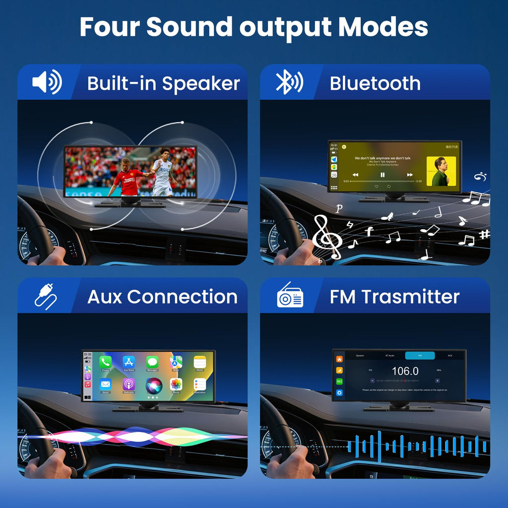 2026 Neuestes 11,5 Zoll Carplay Display & Carplay Android Auto Display: Buddy Display mit Navigation 4K Dashcam Rückfahrkamera Bluetooth Siri Sprachsteuerung IPS Touchscreen Mirror Link AUX FM 64G TF