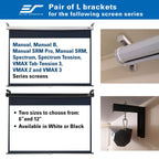 Elite Screens Universal-Projektor-Leinwand, 30,5 cm, Weiß, verstärkte Metallkonstruktion, Wand- oder Deckenmontage, inkl. Haken und Beschläge
