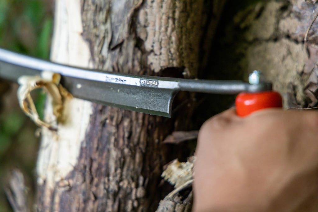 STUBAI Wagner-Reifmesser 240 mm | Zugmesser inklusive Schneidenschutz | geschmiedet, gehärtet und geschliffen mit Hohlschliff, ergonomische Holzgriffe