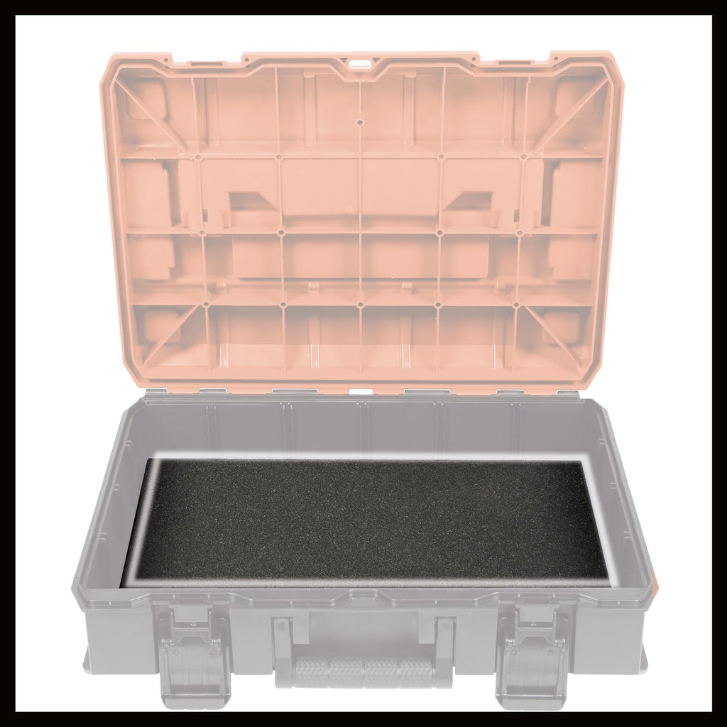 Original Einhell E-Case S-F Systemkoffer (max. 25 kg, universelle Aufbewahrung und Transport von Zubehör und Werkzeug, stapelbar, verknüpfbar, inkl. Schaumstoffeinlage)