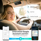 AGPTEK Freisprecheinrichtung für Auto, Bluetooth 5.0, integriertes Mikrofon, mit Clip für GPS, Musik, TF-Kartenslot, automatische Wiederverbindung, Lautsprecher, IOS Siri & Google Assistant, Schwaz