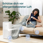LEVOIT HEPA Luftreiniger für Raucherzimmer Allergiker, CADR 697m³/h bis 147㎡ Wohnung, PM2,5 Luftqualitätsanzeige & Automodus, Luftfilter gegen 99,97% von Schimmel Pollen Staub, App Alexa Steuerung