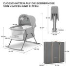 kk Kinderkraft Kinderkraft Kinderbett 3 in 1 lOVI, Kinderreisebett, Stubenwagen, Babywiege, Baby Wippe, Zusammenklappbar, Einfach Transport, mit Zubehör, Tasche, Moskitonetz,von Geburt bis 9 kg, Grau