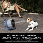 Shark FlexBreeze HydroGo Starker Ventilator mit Sprühnebel, Kühlung für drinnen & draußen, leise & langlebig, kabelgebunden & kabellos, kompakt & leicht,5 Geschwindigkeiten, Gletscher FA050EUBL