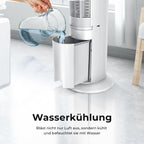 Balter VT-09-WH 5in1 Turmventilator, Ventilator mit Wasserkühlung, Luftkühler, Luftbefeuchter, Luftreiniger, Ionisator, Fernbedienung, Timer, 4L, 55W