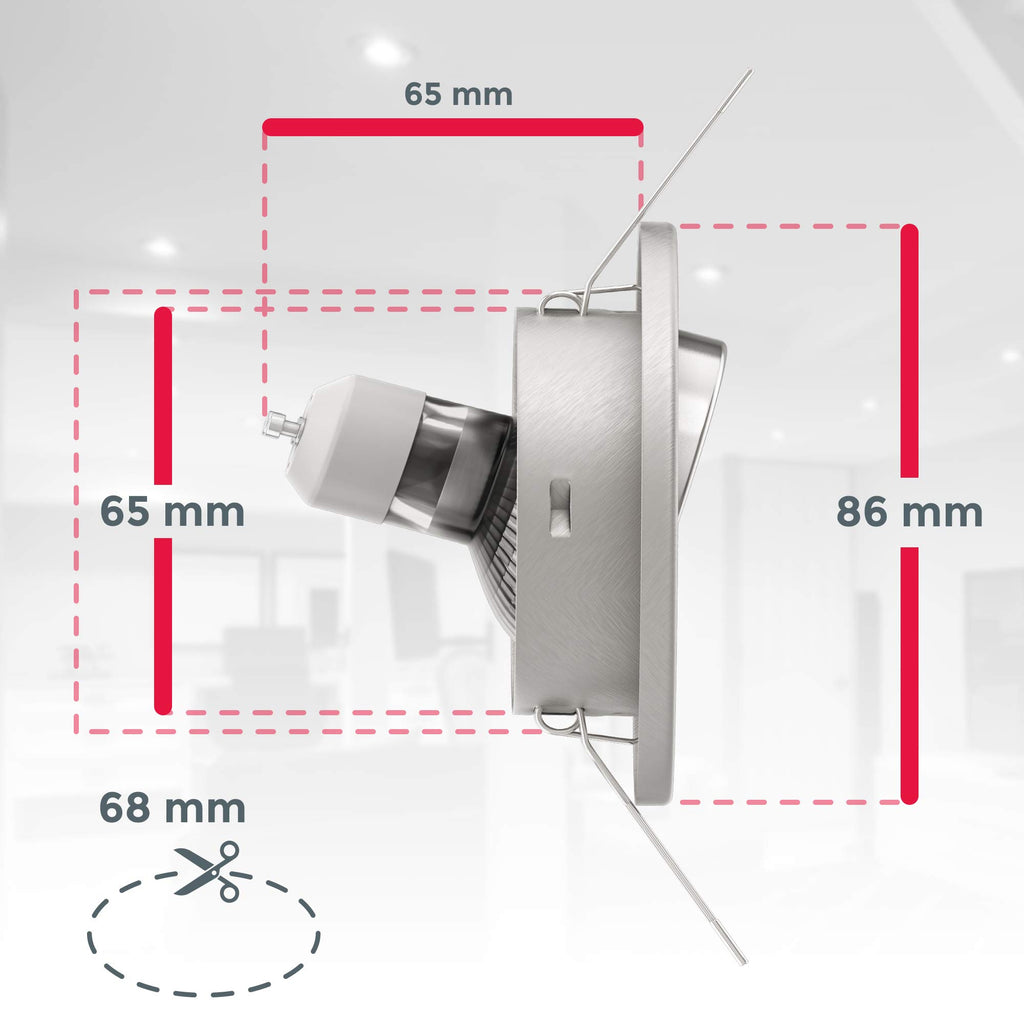B.K.Licht - 10er Set LED Einbaustrahler 230V schwenkbar, warmweiße Lichtfarbe, Lochmass 68mm, LED Spot, Deckenspots, Spots, Einbauleuchten, Einbauspots, Deckenstrahler, 86x70 mm, Matt-Nickel