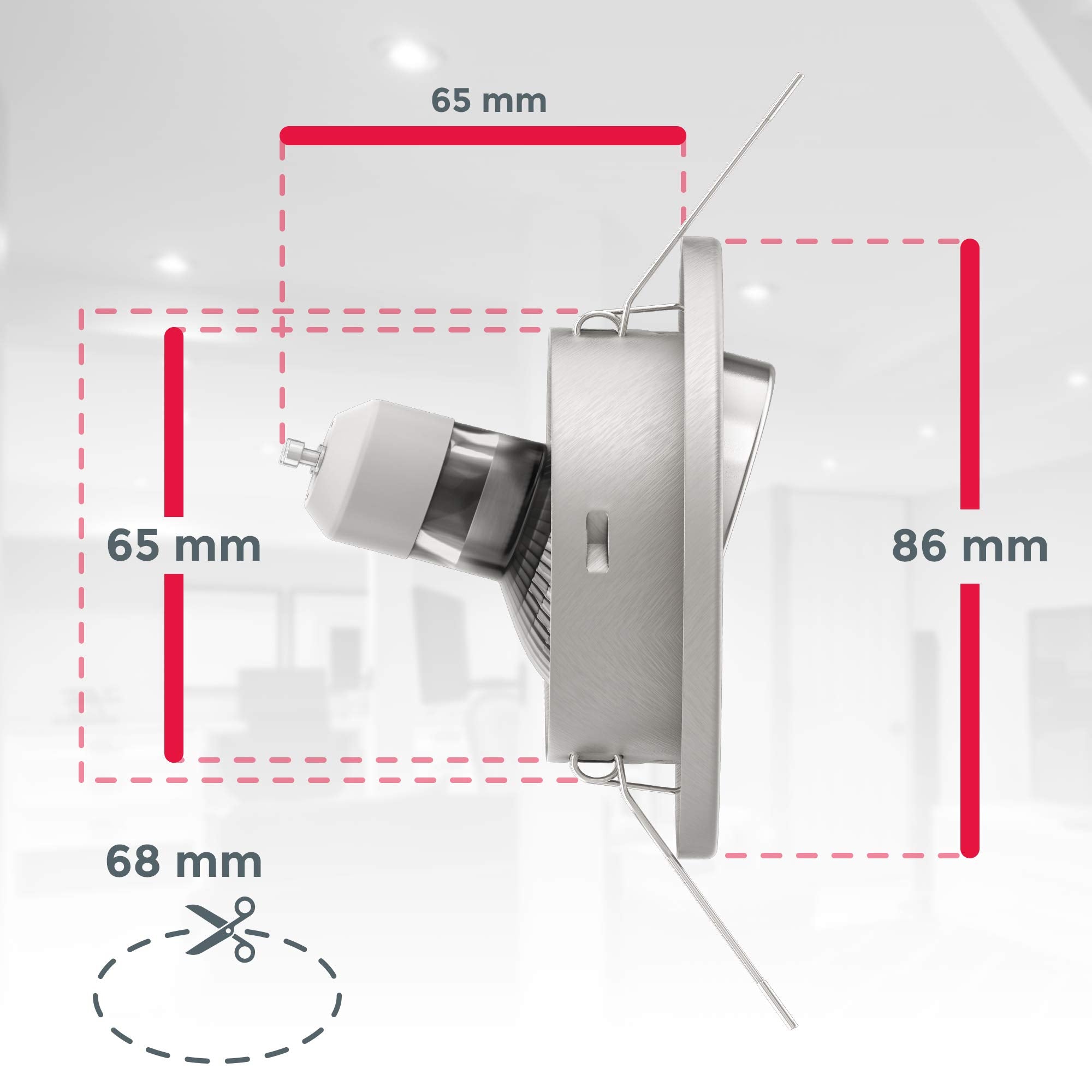 B.K.Licht - 10er Set LED Einbaustrahler 230V schwenkbar, warmweiße Lichtfarbe, Lochmass 68mm, LED Spot, Deckenspots, Spots, Einbauleuchten, Einbauspots, Deckenstrahler, 86x70 mm, Matt-Nickel