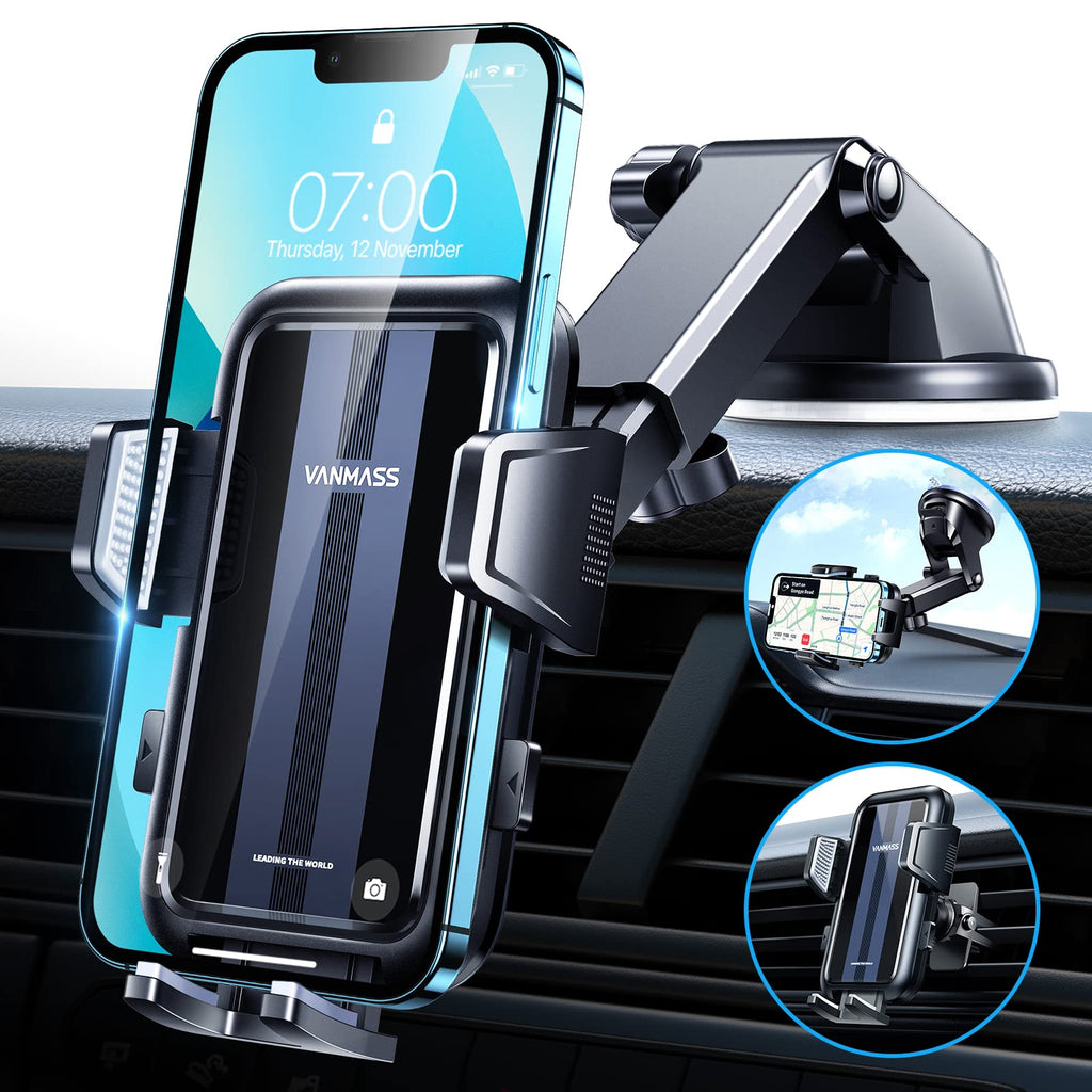VANMASS 2026【True Militär-Klasse】Handyhalterung Auto【Stärkste Saugnapf & Lüftungsclip 】4 in 1 Handy Halterung Auto Handyhalter 360° drehbar Autohalter für iPhone 17 Pro Max/17 Air/16/15/14 Samsung S25