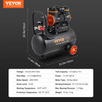 VEVOR Kompressor 18L Silent Druckluftkompressor 2800U/min, 900W (1,2PS) 3,5 MPa, Ölfreier 70dB Flüsterkompressor mit Rädern Druckbehälter 6-8Bar Autoreparaturen Sprühlackierung Holzarbeiten