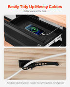 VEVOR Untertisch Schublade 457x227x200mm, Unterbau Schreibtisch, versteckter 2-lagiger Aufbewahrungs-Organizer, Bleistiftschublade unter dem Tisch für Sitz-Steh-Arbeitsplätze zu Hause