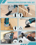 Pohicoo Oszillationswerkzeug, 300W Multifunktionswerkzeug mit 10000-22000RPM 6 Variable Geschwindigkeit,Multitool mit 23 Zubehör, 3° Oszillationswinkel Multimaster zum Schneiden, Schnitzen, Polieren