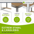 Juskys 2er-Set Lagerregal Easy 2X 160x80x40cm (HxBxT) | 640kg Traglast | 8 Böden | Metall Schwerlastregal Kellerregal Steckregal Regal Regalsystem Metallregal