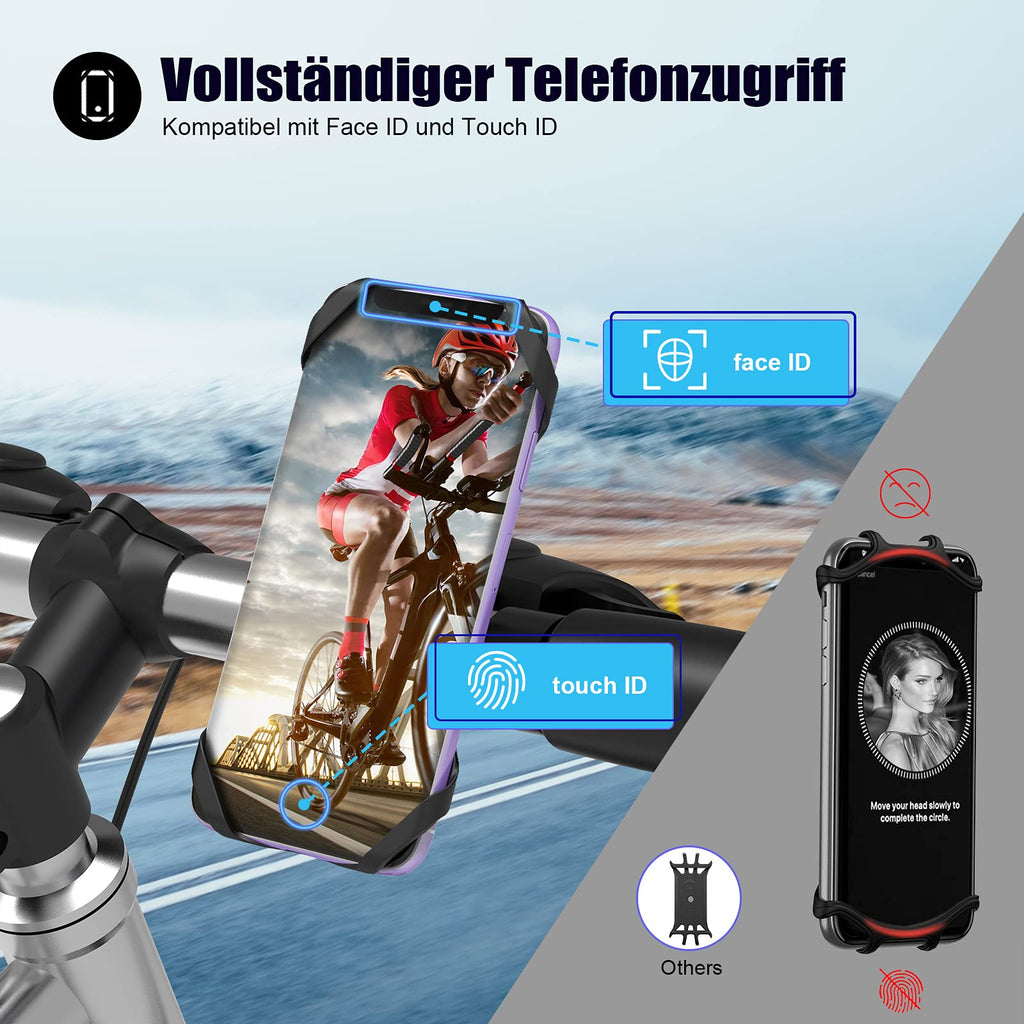 Handyhalterung Fahrrad, Deerfun Universal Handyhalter Motorrad Abnehmbar 360°Verstellbare Fahrrad Handyhalterung für 4,0-7,0 Zoll Smartphone