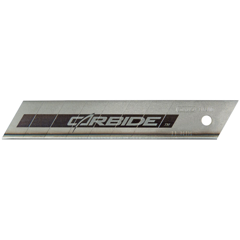 Stanley FatMax Pro Carbide Abbrechklingen STHT8-11818 (18mm, Ersatzklingen für Cuttermesser, langlebige wolframcarbid-beschichtete Schneidkante, ideal zum Schneiden von Karton & Kunststoff, 50 Stück)