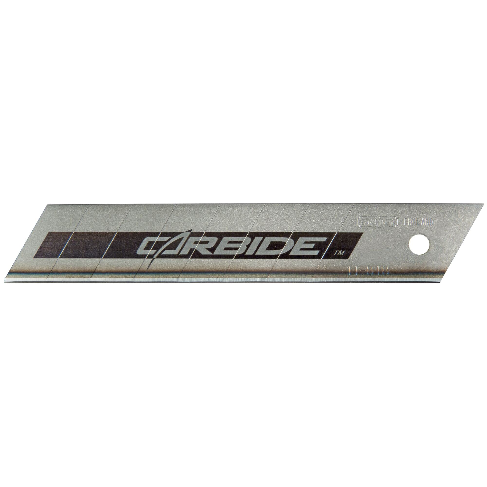 Stanley FatMax Pro Carbide Abbrechklingen STHT8-11818 (18mm, Ersatzklingen für Cuttermesser, langlebige wolframcarbid-beschichtete Schneidkante, ideal zum Schneiden von Karton & Kunststoff, 50 Stück)