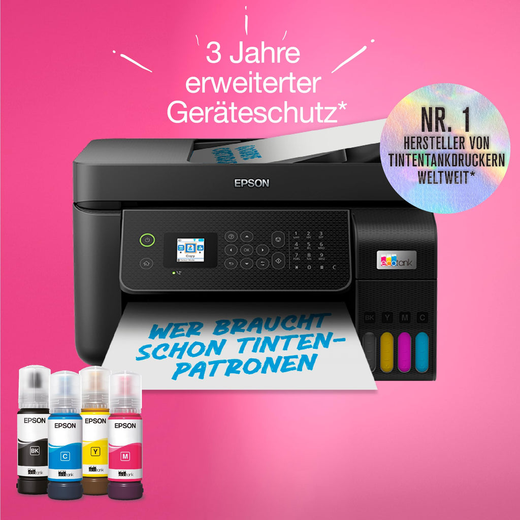 Epson EcoTank ET-4800 A4-Multifunktions-Wi-Fi-Tintentankdrucker, mit einem im Lieferumfang enthaltenen Vorrat an Tinten bis zu 3 Jahren