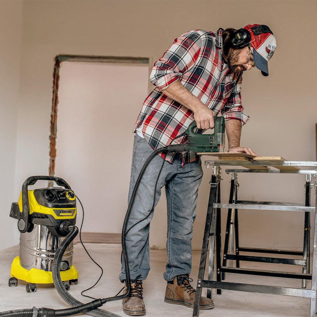 Karcher 1.628-361.0, WD 6 PS V-30/6/22/T Nass-/Trockensauger-30 L Edelstahltank-1300W (tragbare Steckdose und Blasfunktion), Standard, 1300 W, 30 liters