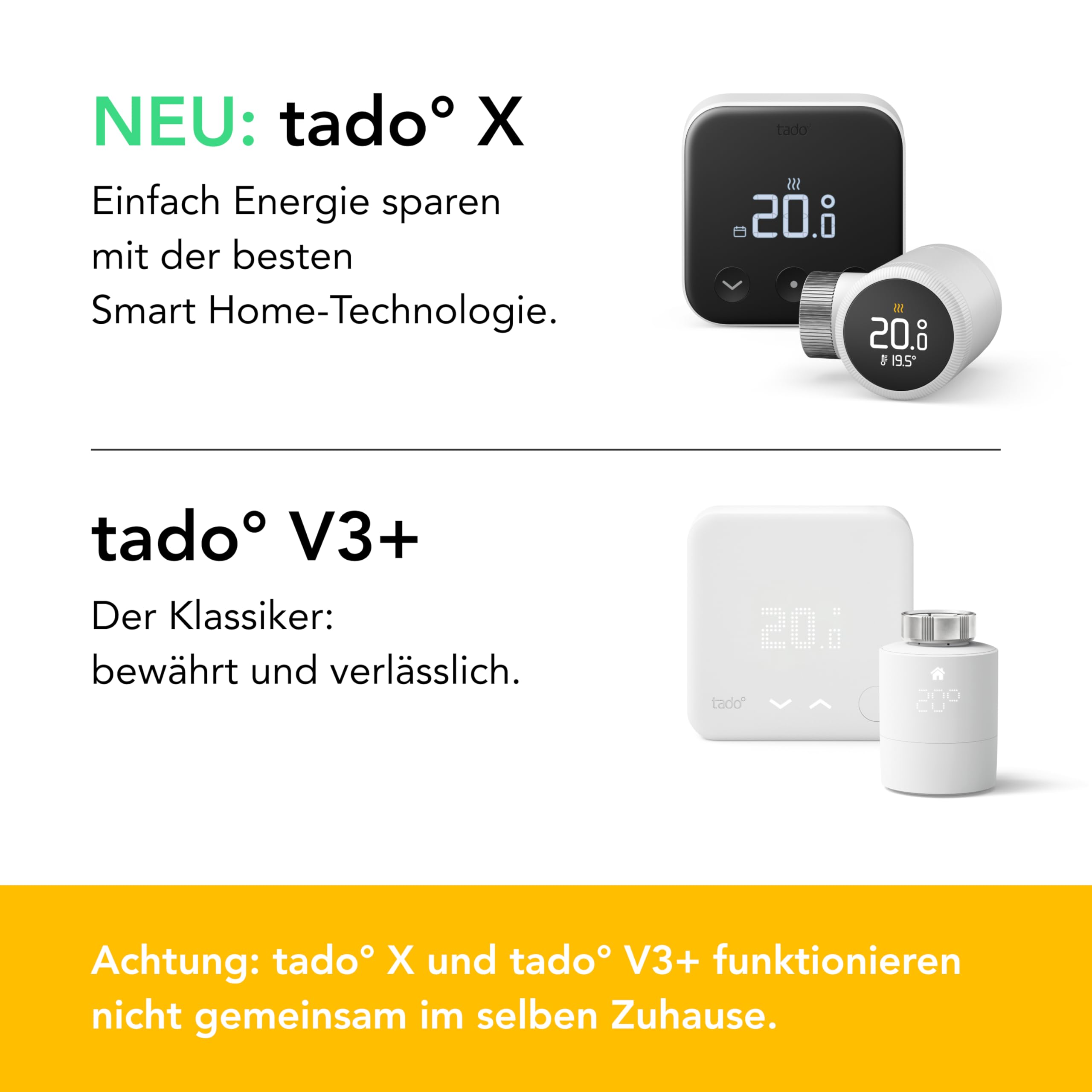tado° Smartes Heizkörperthermostat X, Heizungssteuerung per App und Smart Speaker (Alexa, Siri, Google Assistant), spart Energie & Kosten, DIY Installation