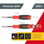 Wiha Schraubendreher mit Bit Magazin LiftUp 25 magnetisch gemischt mit 12 Bits, 1/4" (3803), Bits im Griff, langlebig, universell, Bitsatz, Bithalter, platzsparend, kompakt, stabil