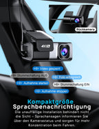 Navycrest Dashcam Q7 Dual 4K1080P Hochleistungs 5GHz WLAN Autotechnikbegeisterte