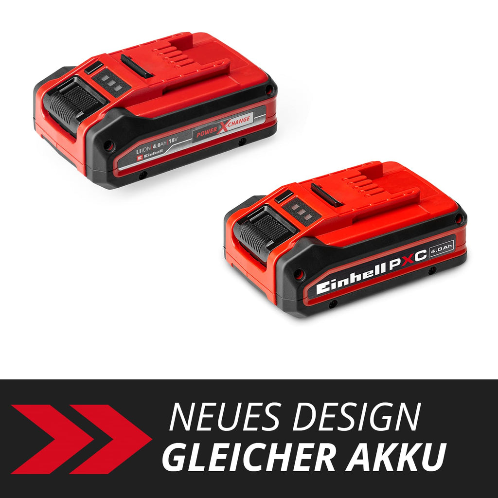 Original Einhell 18V 4,0 Ah Power X-Change Plus (18V Akku, universell verwendbar für alle PXC-Geräte, ohne Selbstentladung, 3-Stufen-LED Ladestandskontrolle, angepasste Ladezyklen, ohne Ladegerät)