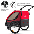 Tiggo VS 2 in 1 Kinderanhänger Fahrradanhänger Anhänger mit Buggy Set + Federung 60302 (ROT)