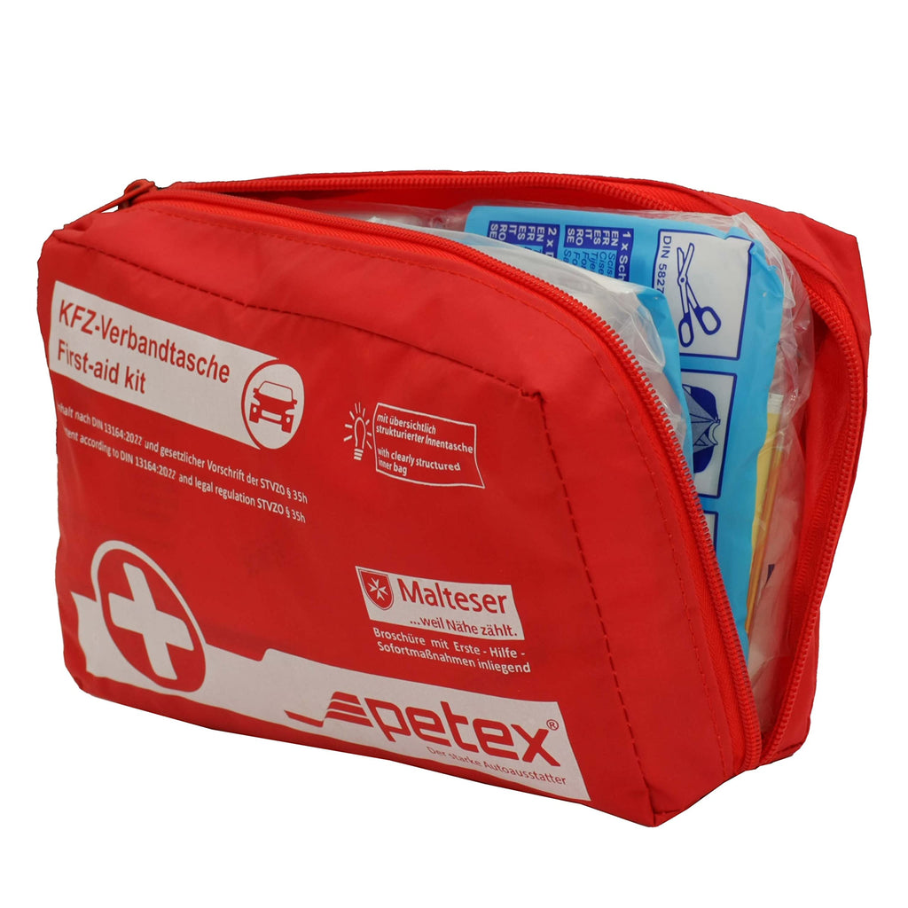 PETEX 43930012 Verbandtasche Inhalt nach DIN 13164, rot