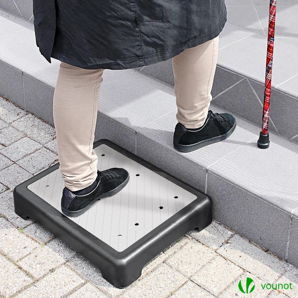VOUNOT Trittstufe Indoor & Outdoor, rutschfeste und tragbare Fußbank für ältere Menschen, One Step Hocker für Bad, Küche & Türschwellen, Hocker und Aufstiegshilfe