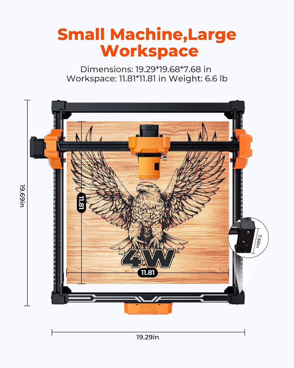 ACMER S2 4W Laser Graviermaschine, 48W Ausgangsleistung Laser Cutter, 300x300mm, 10000 mm/min, Holz Lasergravierer für DIY-Chargenanpassung, Bildung und Unterricht, Modellbau, individuelle Geschenke