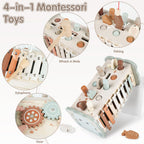 DINORUN Montessori Spielzeug ab 1 Jahr, Hammerspiel Holzspielzeug Motorikspielzeug, Xylophon Kinder 1 Jahr, Geschenk Kinderspielzeug ab 1 2 3 4 Jahre Mädchen Junge