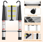 5-Meter-Metall-Teleskopleiter mit Haken – ausziehbar, widerstandsfähig und tragbar für Höhenarbeiten, Haushalts- und Gewerbegebrauch