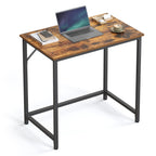 VASAGLE Tisch, Computertisch, Bürotisch, 80 x 50 x 76 cm, für Arbeitszimmer, Schlafzimmer, Wohnzimmer, vintagebraun-tintenschwarz LWD038B01V1