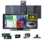 10.26" Wireless Carplay Screen 360 Rotation 4K Dash Cam Carplay/Android Auto Auto Stereo Auto Audio Empfänger mit 1080p Backup Kamera GPS Navigation/Spiegel Link/Sprachsteuerung/Siri