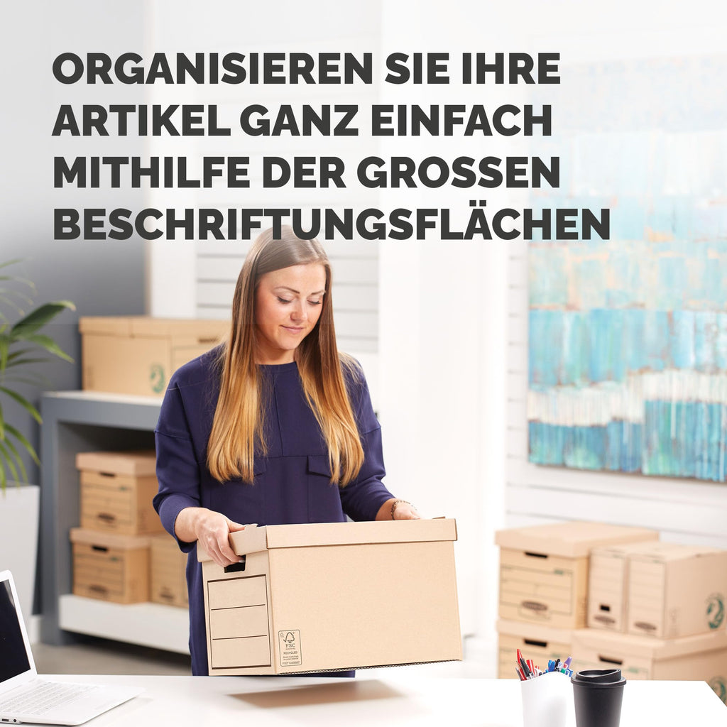 BANKERS BOX Aufbewahrungskarton mit Deckel aus stabiler B-Flute Wellpappe, braun, für Haushaltsgegenstände, Spielzeug, Dokumente, 100% recycelt und recycelbar, 10 Stück