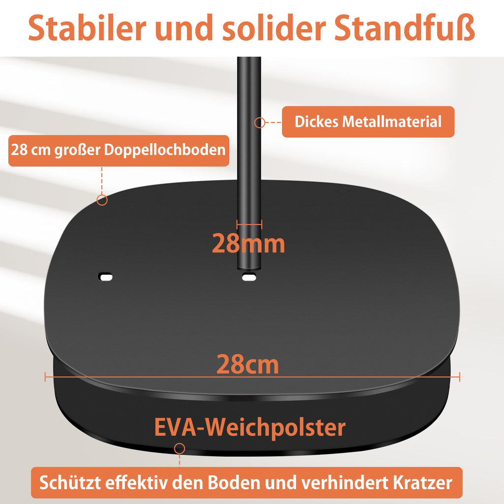 POLESTO Beamer ständer Projektor Halterung, Beamer Halterung Höhenverstellbar von 90-126cm mit 360°Winkelrotation, Platzsparend, Tragkraft bis zu 5kg, Kompatibel mit Beamern, Kameras, Handyhalterungen