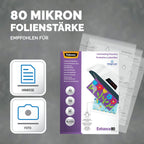 Fellowes Laminierfolien A3 ImageLast, 80 Mikron (2 x 80 Mikron), 100 Stück, transparent mit Ausrichtungshilfe. Ideal für Fotos und Informationshinweise mit optimalem Kontrast