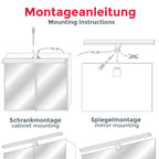 B.K.Licht - Spiegelleuchte Bad mit 2 in 1 Montage, neutralweiße Lichtfarbe, klemmbar, Badezimmerlampe, Schrankbeleuchtung, Spiegellampe, Lampe Badezimmer, Spiegelbeleuchtung, 60x10,3x3,6 cm, Chrom